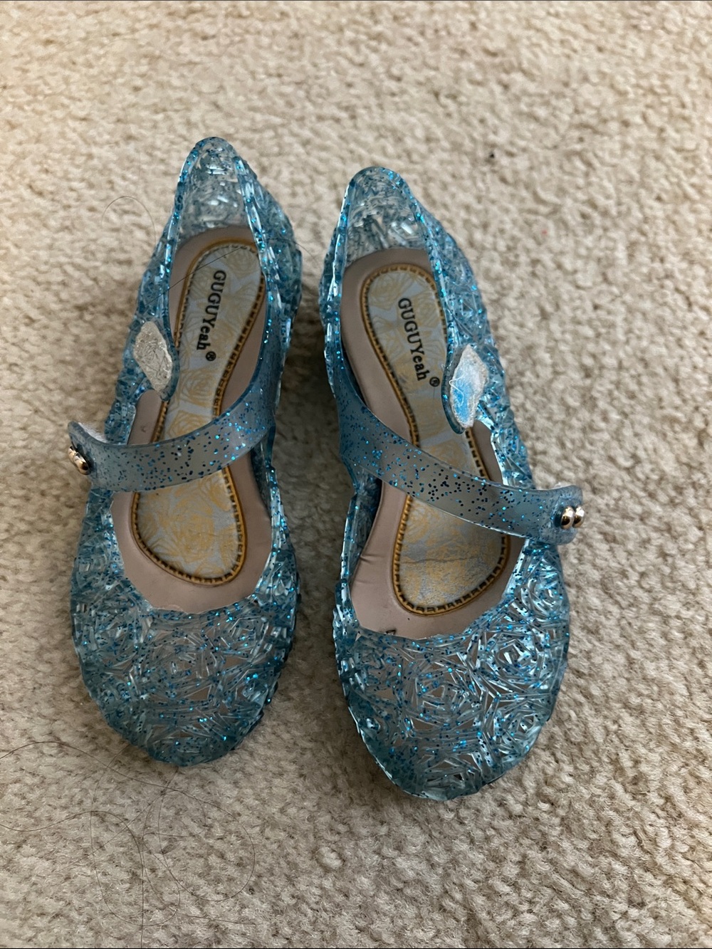 9.5 Toddler girl Guguycah Blue Jelly Mary Jane Shoes